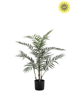 NU PUUR & GROEN Planta artificial para exterior - Palmera Chameadorea 90 cm - Resistente a los rayos UV