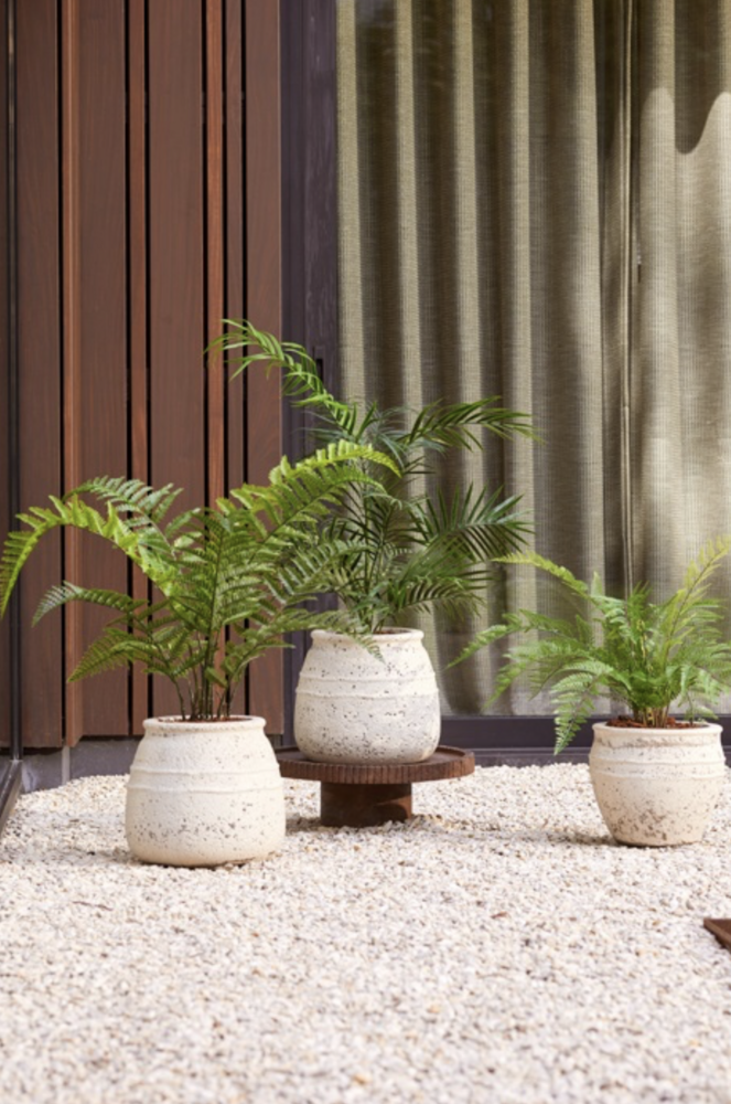 NU PUUR & GROEN Kunstig plante for utendørs bruk - Palme Chameadorea 90 cm - UV-bestandig