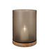 Aran XL Lantern | Smokegrey/Walnut