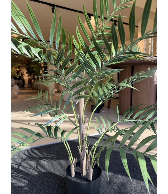 NU PUUR & GROEN Künstliche Pflanze für den Außenbereich – Chameadorea-Palme, 90 cm – UV-beständig