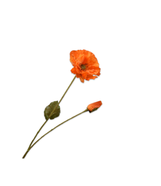 SILK-KA Branche de coquelicot orange RT | 74 cm