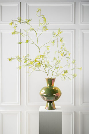 SILK-KA Ramo di mimosa verde | 96 cm