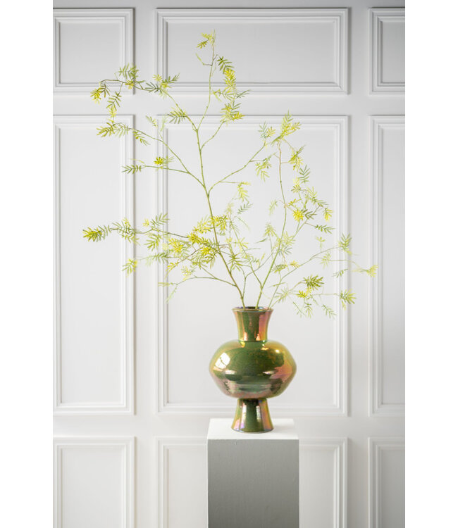 SILK-KA Rama de mimosa verde | 96 cm
