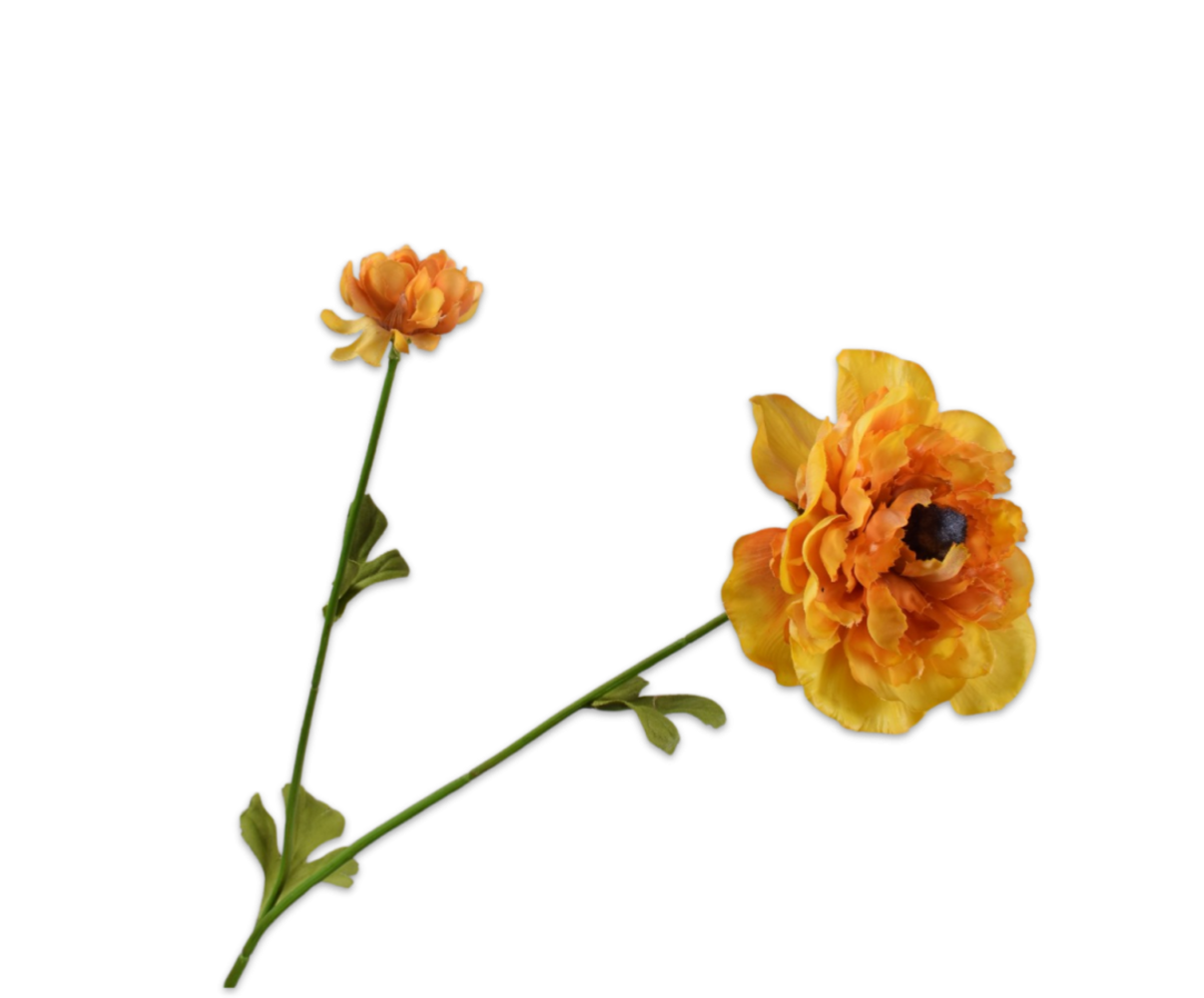SILK-KA Ramo di ranuncolo giallo RT | 63 cm