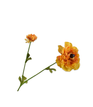 SILK-KA Branche de renoncule jaune RT | 63 cm