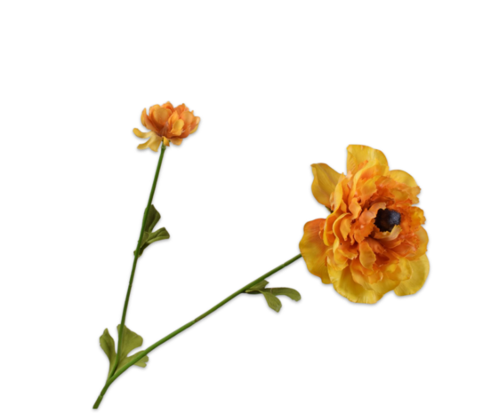 SILK-KA Ramo di ranuncolo giallo RT | 63 cm