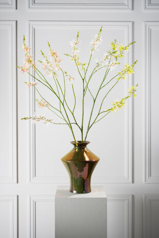 SILK-KA Branche de crocosmia rose/verte | 117 cm