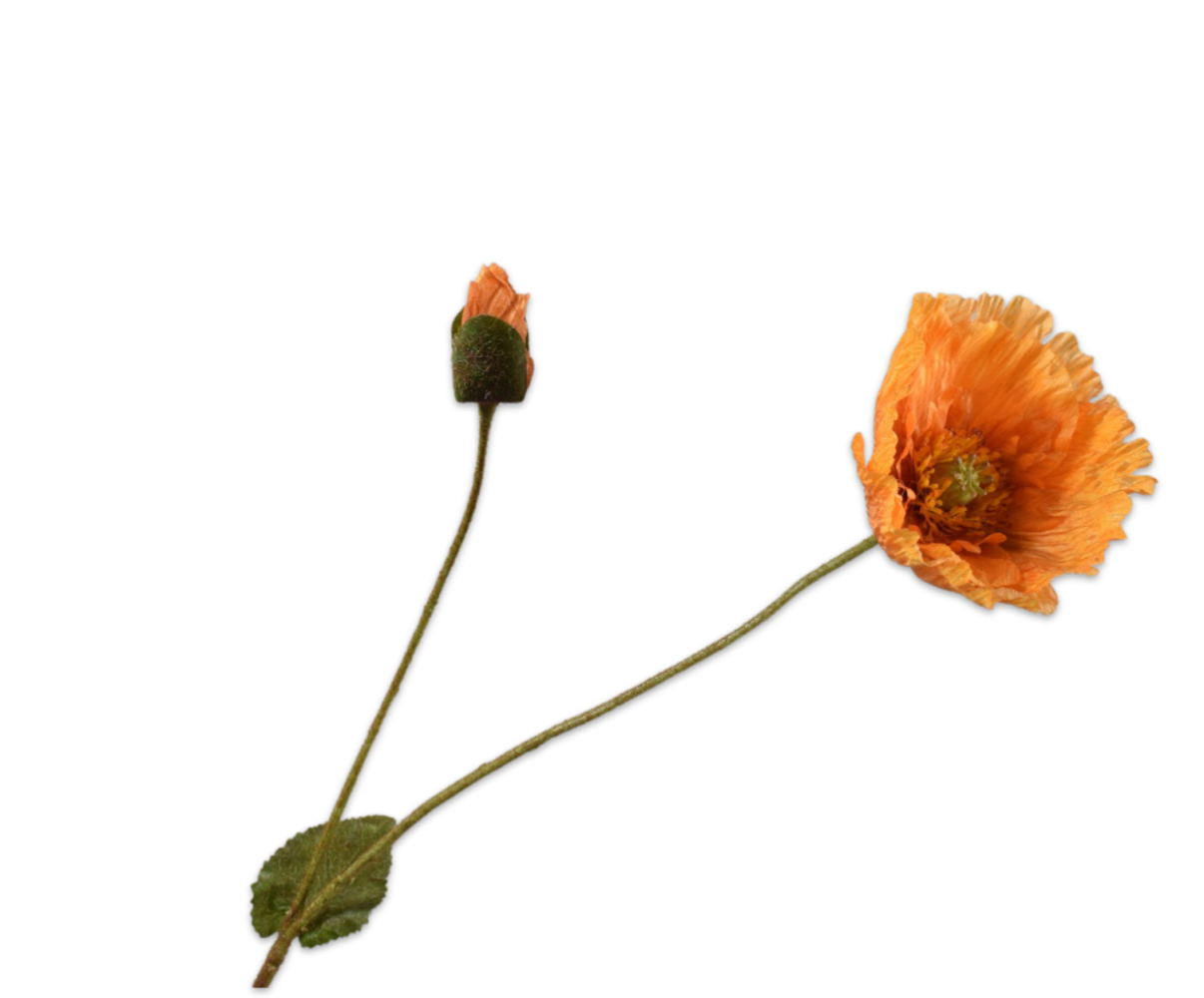SILK-KA Mohnzweig Orange | 74 cm