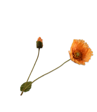 SILK-KA Ramo di papavero arancione | 74 cm