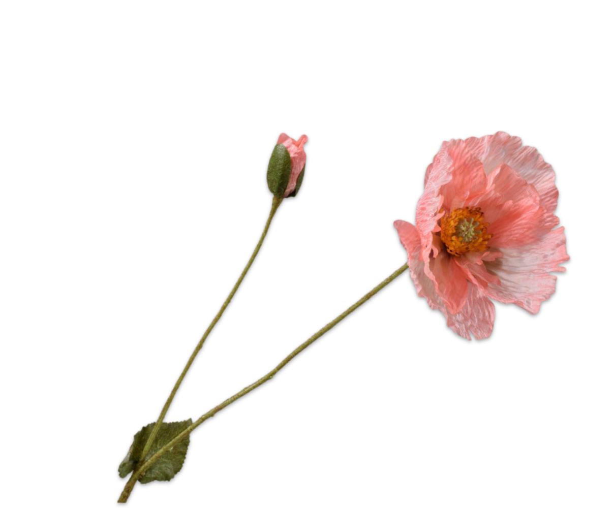 SILK-KA Poppy Branch Salmon | 74 cm