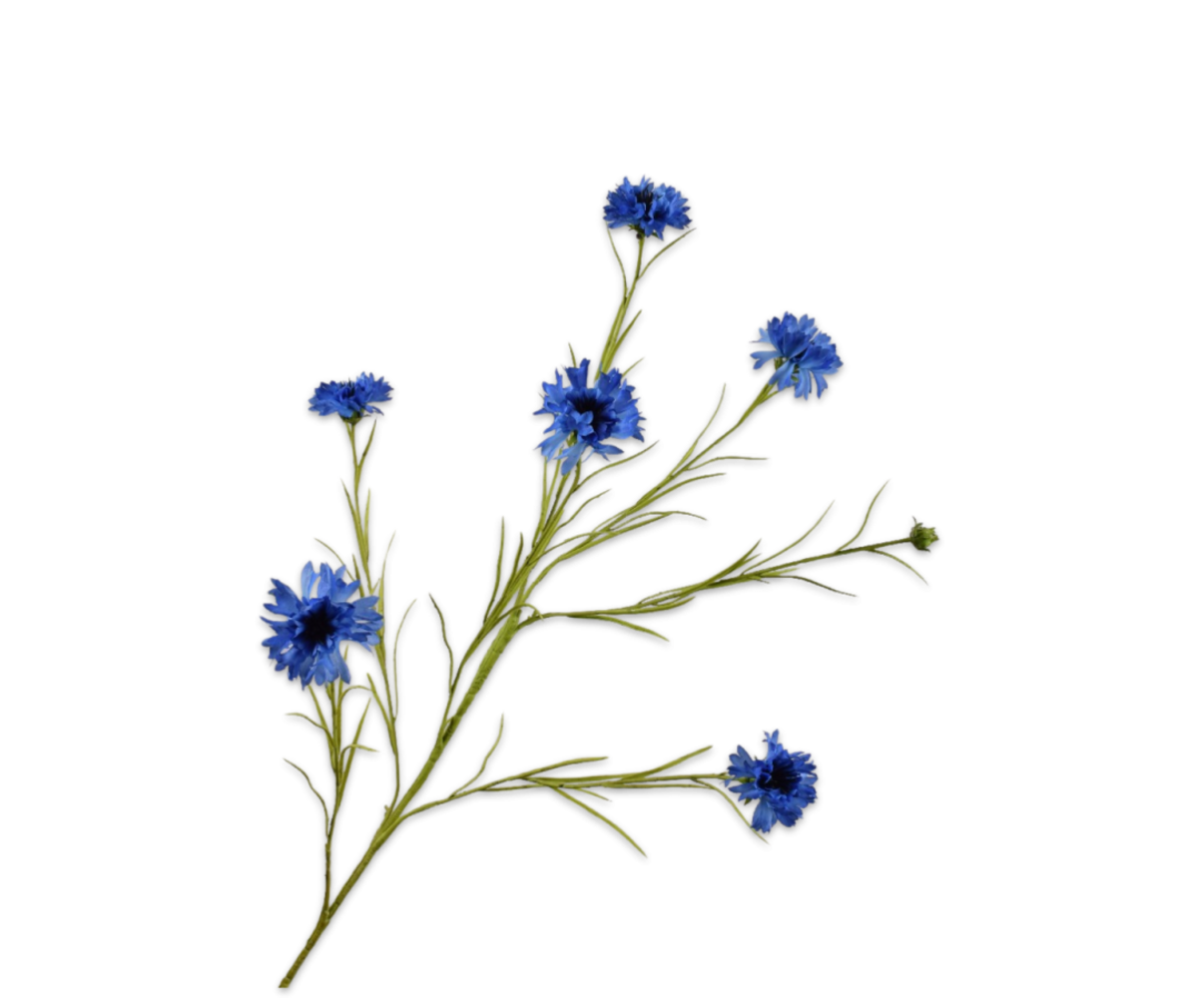 SILK-KA Korenbloem Tak Blauw | 92 cm