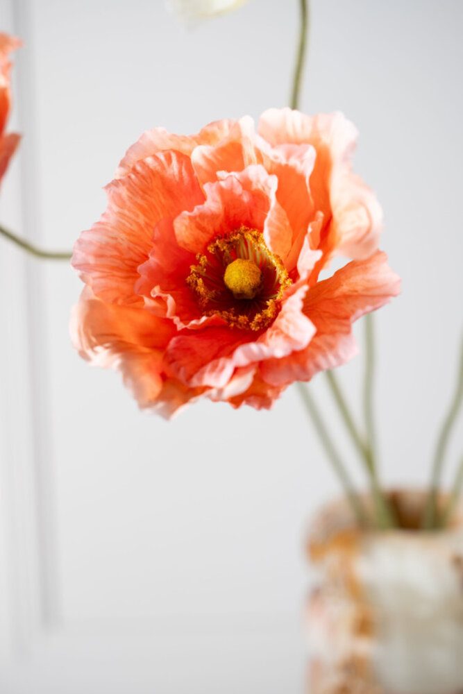 SILK-KA Poppy Branch Salmon | 76 cm