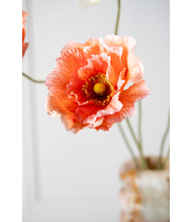 SILK-KA Saumon à branche de pavot | 76 cm