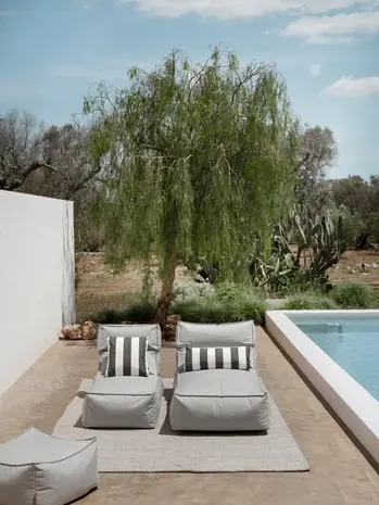 Blomus Cojín STAY | Lily Blanco/Negro