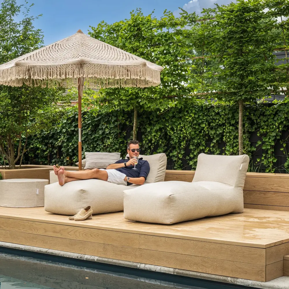 Laui Lounge Boho-Sessel (extra lang) | Beige