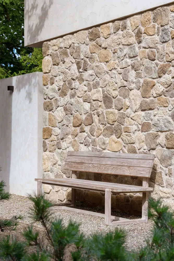 GOMMAIRE Outdoor | Organic Living Park Bench Oslo Small | Teak Natural Grey