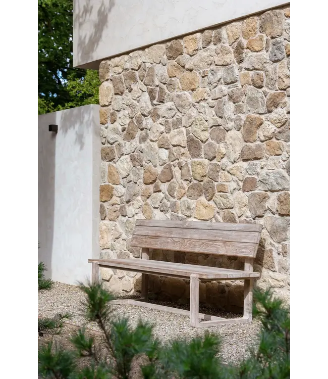 GOMMAIRE Outdoor Meubels | Organic Living Park Bench Oslo Small | Teak Natural Grey
