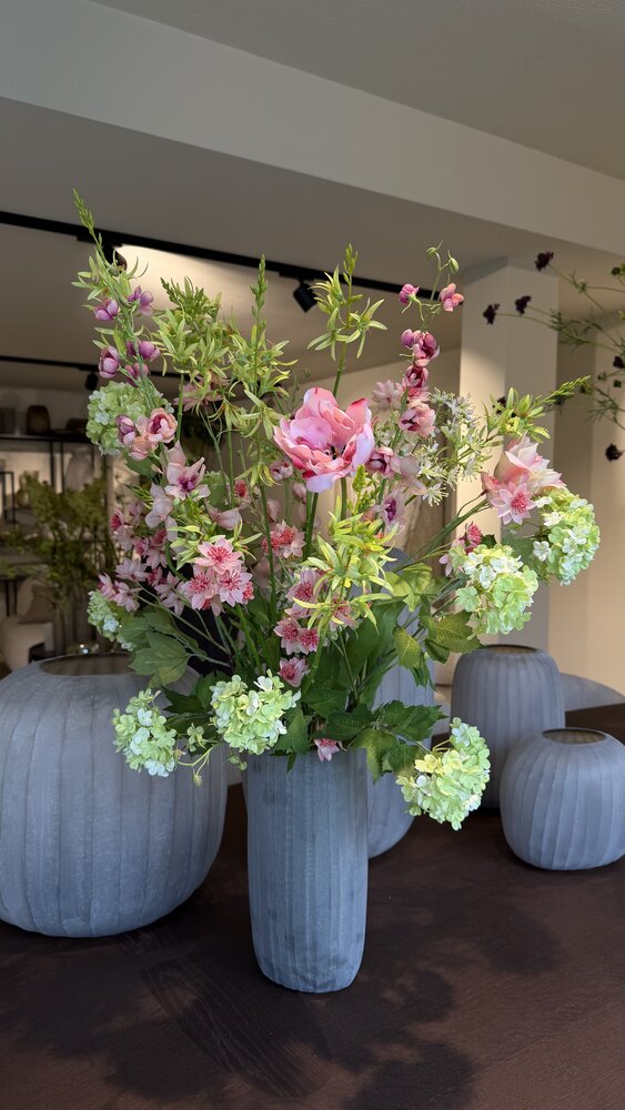 SILK-KA „Signature“-Kunstblumenstrauß in zartem Rosa/frischem Grün