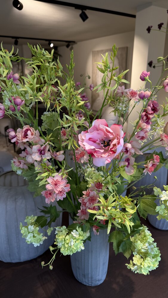 SILK-KA „Signature“-Kunstblumenstrauß in zartem Rosa/frischem Grün