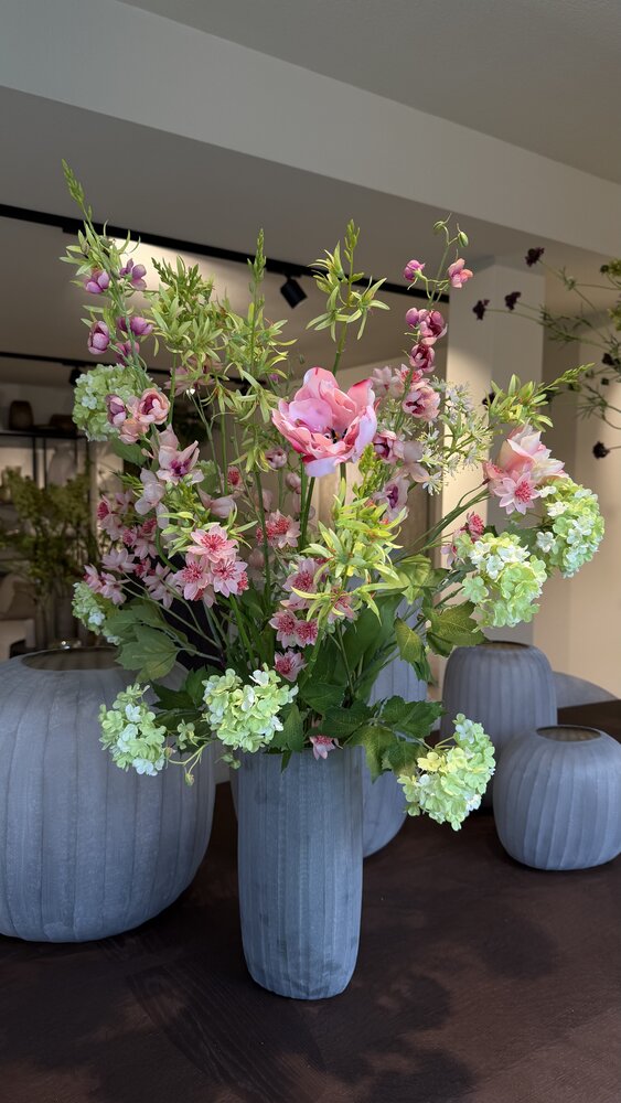 SILK-KA „Signature“-Kunstblumenstrauß in zartem Rosa/frischem Grün