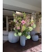 SILK-KA Bouquet artificiale "Signature" rosa tenue / verde brillante