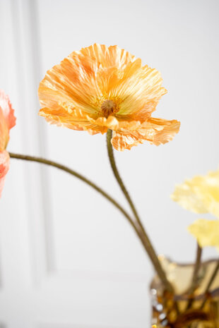 SILK-KA Amapola de tallo naranja | 63 cm