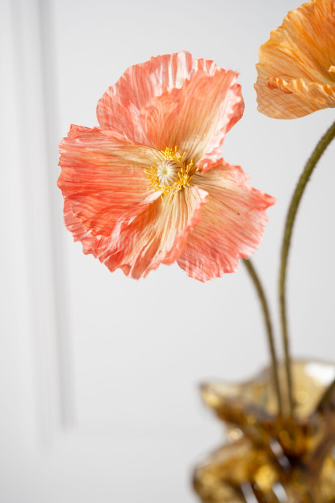 SILK-KA Poppy Stem Salmon | 63 cm