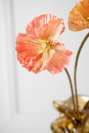SILK-KA Poppy Stem Salmon | 63 cm