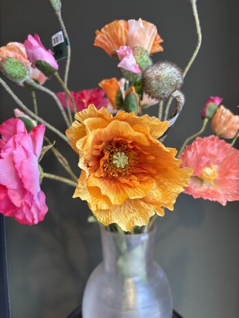 NU PUUR & GROEN Kunstig blomsterbukett "Blandede valmuer"