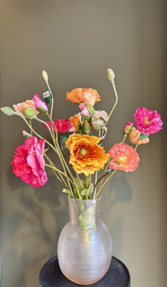NU PUUR & GROEN Kunstbloemen boeket "Mixed Poppy's''
