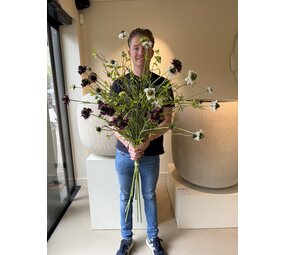 SILK-KA Artificial flower bouquet "SCABIOSA MIX"