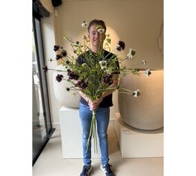 SILK-KA Kunstbloemen boeket "SCABIOSA MIX"
