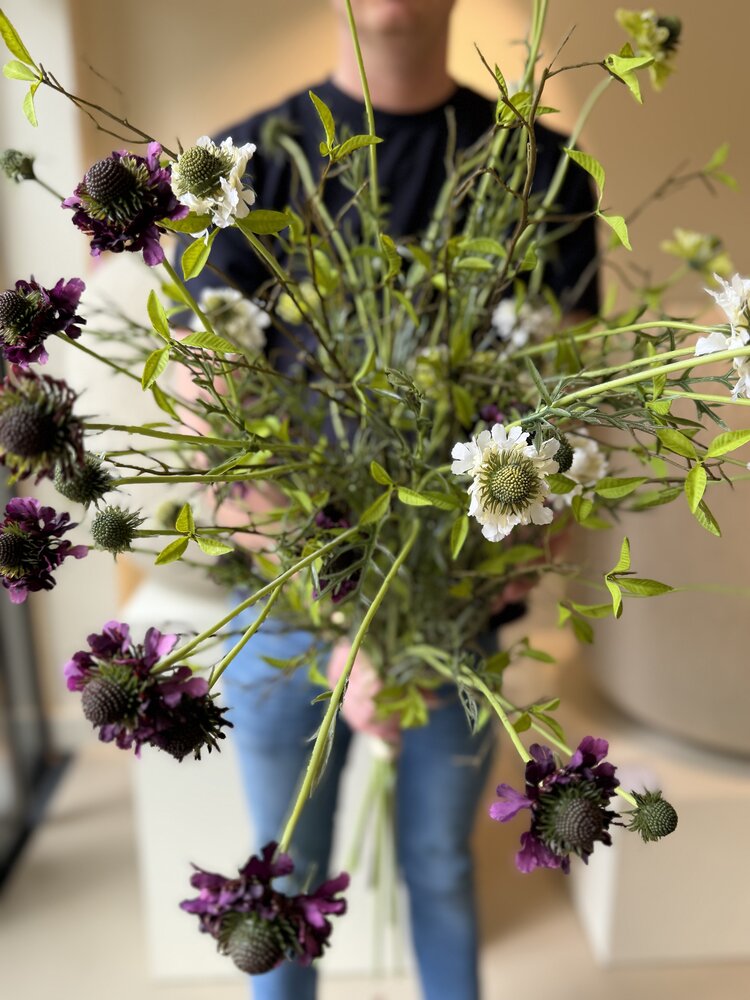 SILK-KA Artificial flower bouquet "SCABIOSA MIX"