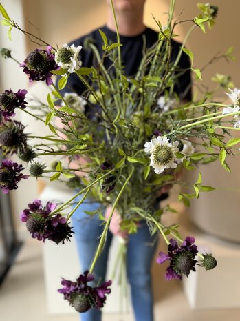 SILK-KA Artificial flower bouquet "SCABIOSA MIX"