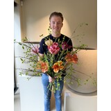 SILK-KA Bouquet de fleurs artificielles « TULIPES MÉLANGES »