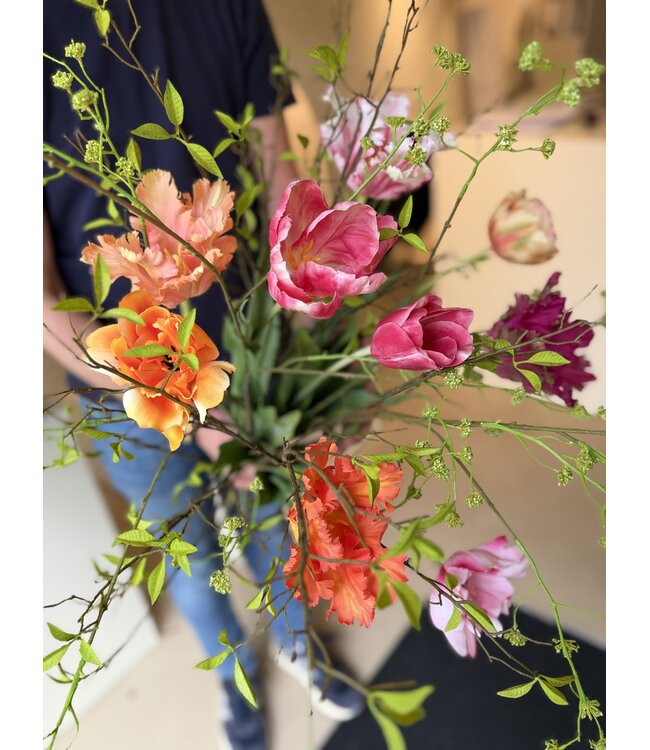SILK-KA Kunstbloemen boeket "TULPEN MIX"