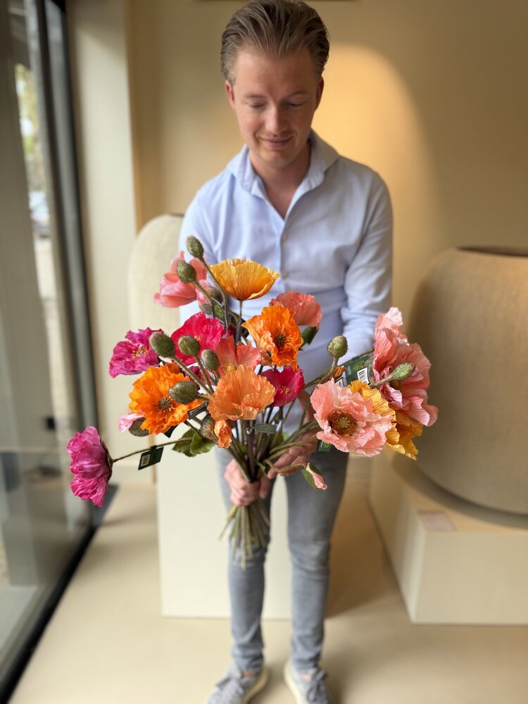 SILK-KA Kunstig blomsterbukett "POPPY'S XL"