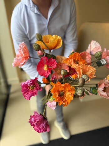 SILK-KA Kunstbloemen boeket "POPPY'S XL"