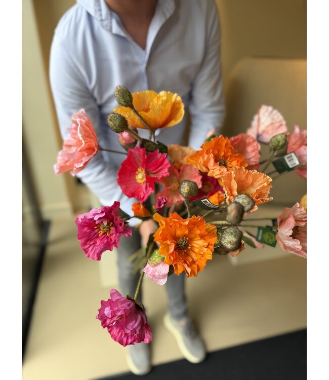 SILK-KA Kunstbloemen boeket "POPPY'S XL"