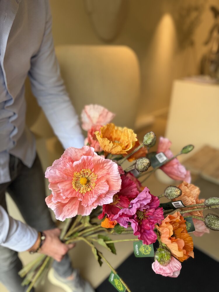 SILK-KA Kunstbloemen boeket "POPPY'S XL"
