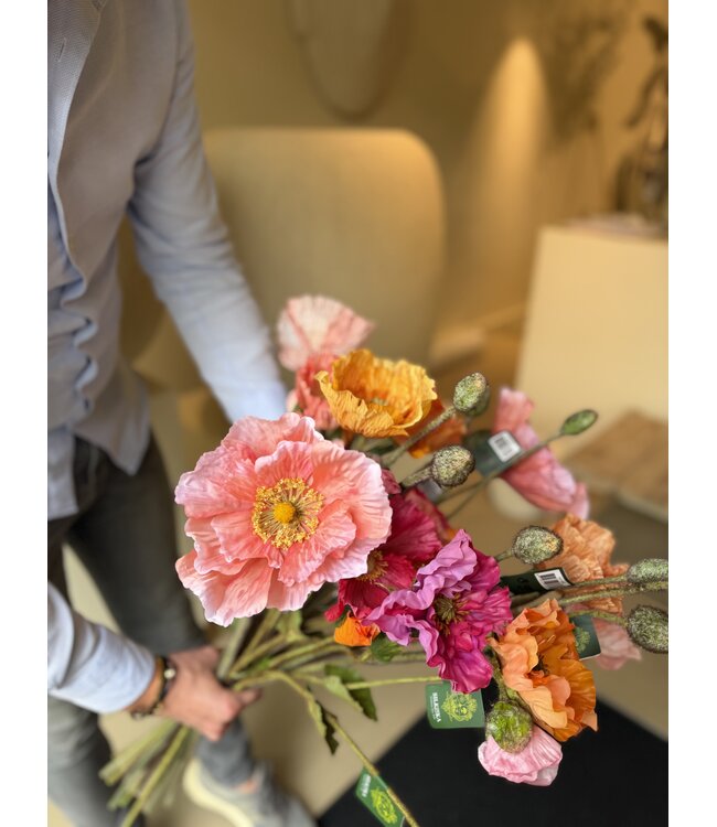 SILK-KA Kunstbloemen boeket "POPPY'S XL"