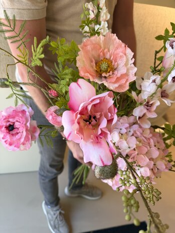 SILK-KA Moederdag Kunstbloemen boeket | Roze