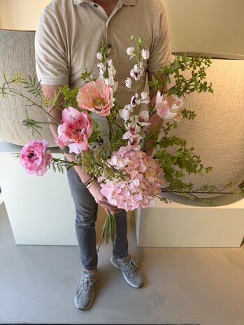 SILK-KA Bouquet di fiori artificiali per la Festa della Mamma | Rosa