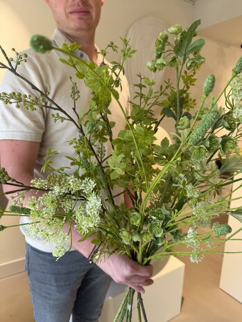 SILK-KA Bouquet de fleurs artificielles pour la fête des mères | Vert