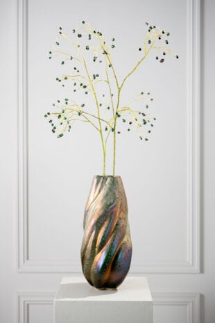SILK-KA Branche d'eucalyptus verte/brune | 115 cm