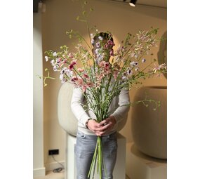 SILK-KA Kunstbloemen boeket "Royal Delphinium Peach" Small SILK-KA Kunstbloemen boeket "Royal Delphinium Peach" Small