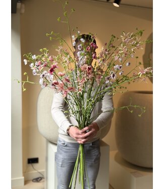 SILK-KA Kunstbloemen boeket "Royal Delphinium Peach" Small
