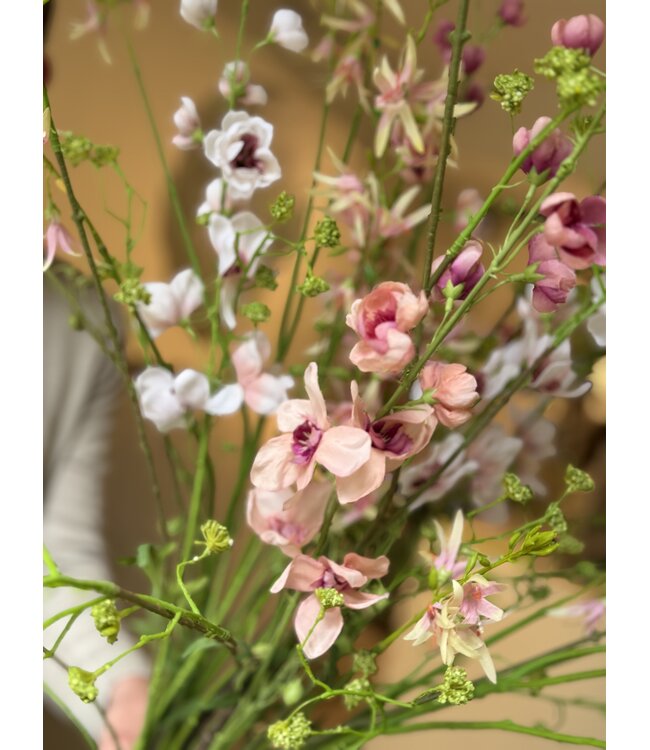 SILK-KA Kunstbloemen boeket "Royal Delphinium Peach" Small