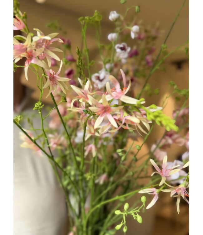 SILK-KA Kunstbloemen boeket "Royal Delphinium Peach" Small