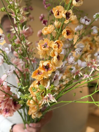 SILK-KA Großer künstlicher Blumenstrauß „Königlicher Rittersporn Pfirsich“ SILK-KA Großer künstlicher Blumenstrauß „Königlicher Rittersporn Pfirsich“
